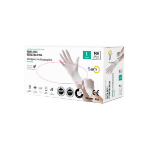 White latex glove light powdered - L/100pcs