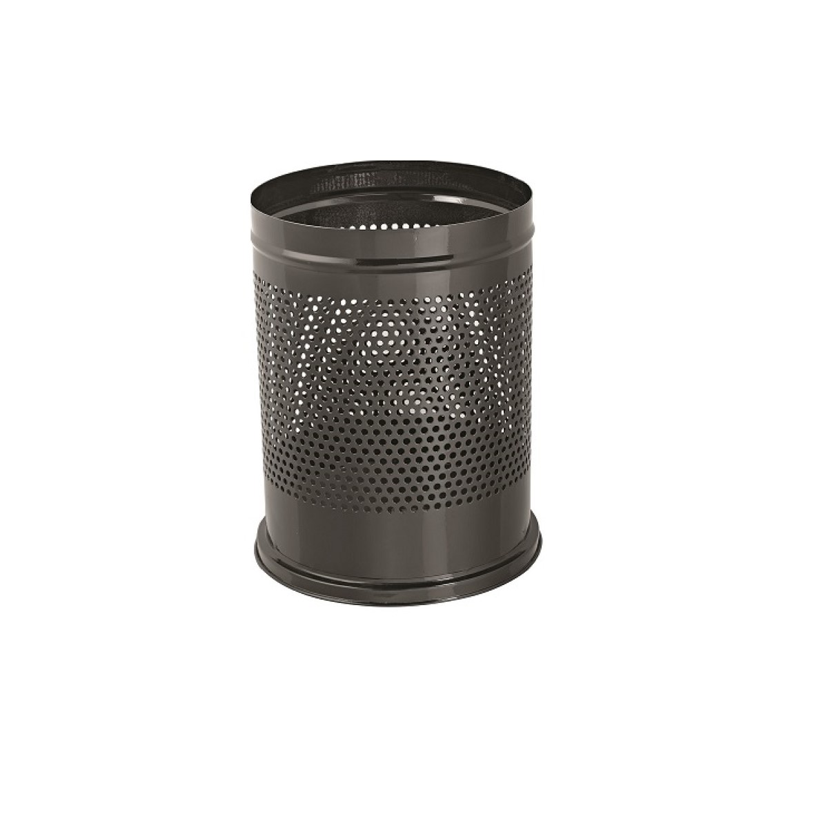 473B-new Galvanized Black Office Bin With Holes 12L - Image 1
