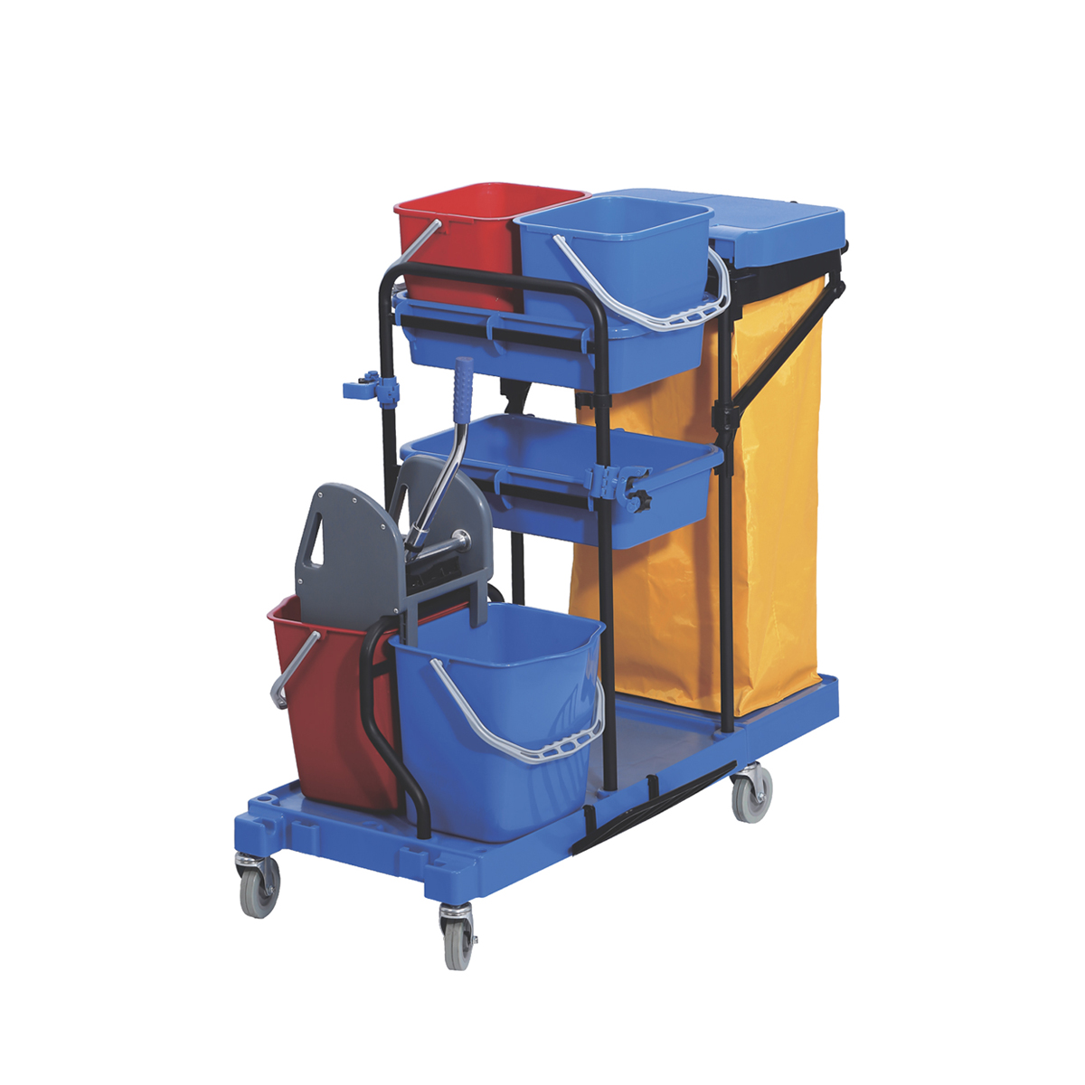 AF08173A Multi-purpose plastic trolley 2 buckets & wringer No1 - Image 1