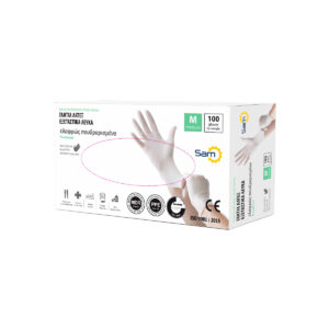 Γάντι Λάτεξ Λευκό Ελαφρώς Πουδραρισμένο-M/100τεμ