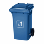 Κάδος Απορριμμάτων Με Ρόδες & Πεντάλ 100Lit Μπλε - Image 2