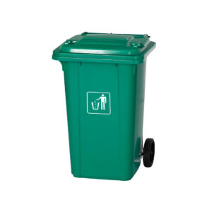 Κάδος Απορριμμάτων Με Ρόδες & Πεντάλ 100Lit Πράσινος