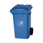 Trash Bin With Wheels 100L - blue - Image 4