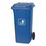 Trash Bin With Wheels 120L - Blue - Image 5