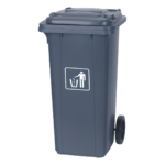 Trash Bin With Wheels 120L - Grey - Image 5