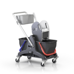Cleaning trolley black plastic double 50L - Image 3