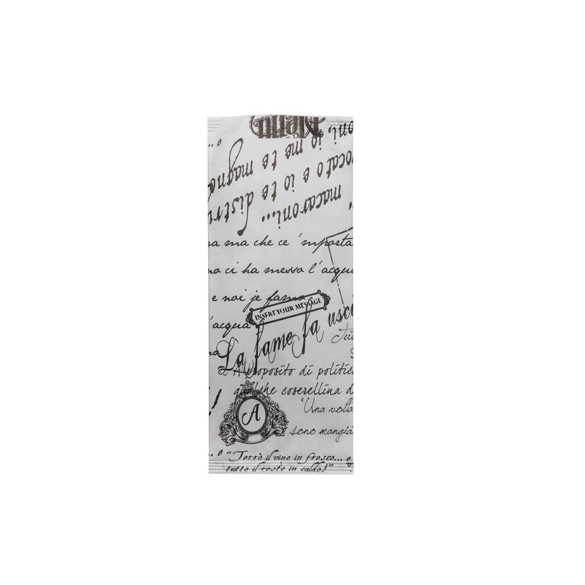 I-0798Nnew Κουβέρ Μαύρο-Λευκό Χαρτοπετσέτα 38X38cm (125τεμ) - Image 1