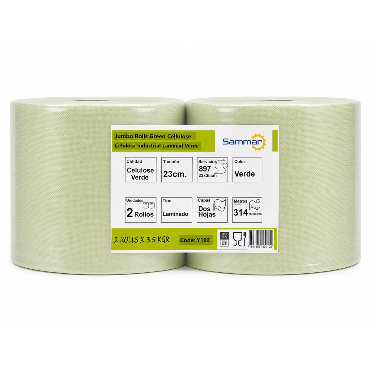 Y102-2335VMX-MOPATEX-LAST Βιομηχανικο Χαρτι Πρασινο Διφυλλο "VERDE"- 2X3.5Kg - Image 1