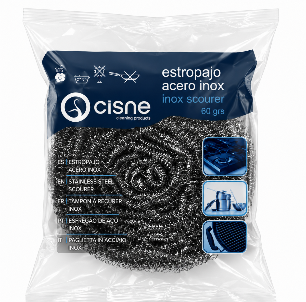 460652-new Σύρμα Ανοξείδωτο Για Σκεύη Κουζίνας 60gr (Χούφτα) - Image 1