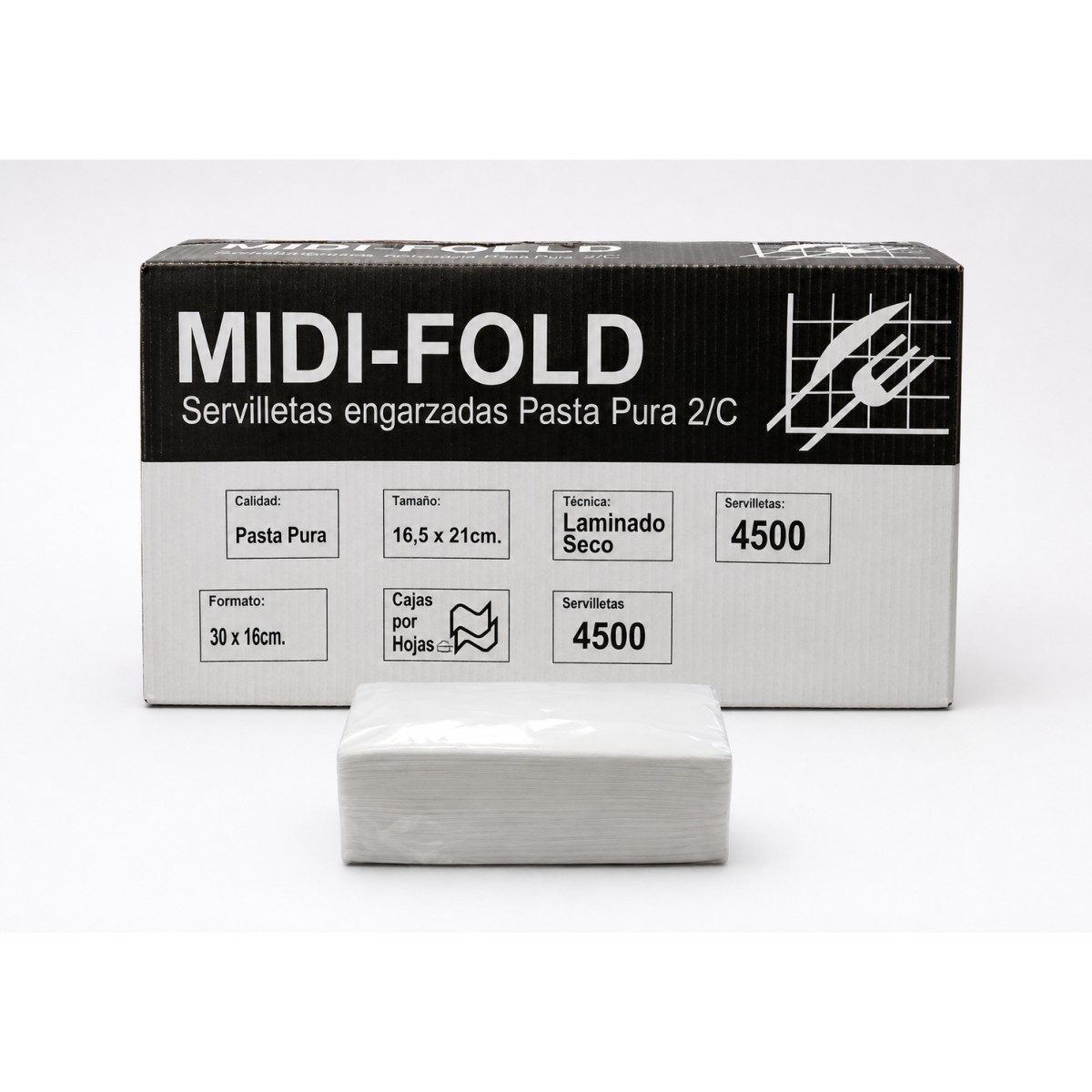 TG516 Χαρτοπετσέτα Δίφυλλη "MIDI-FOLD" 16.5x21cm (4.500τεμ) - Image 1