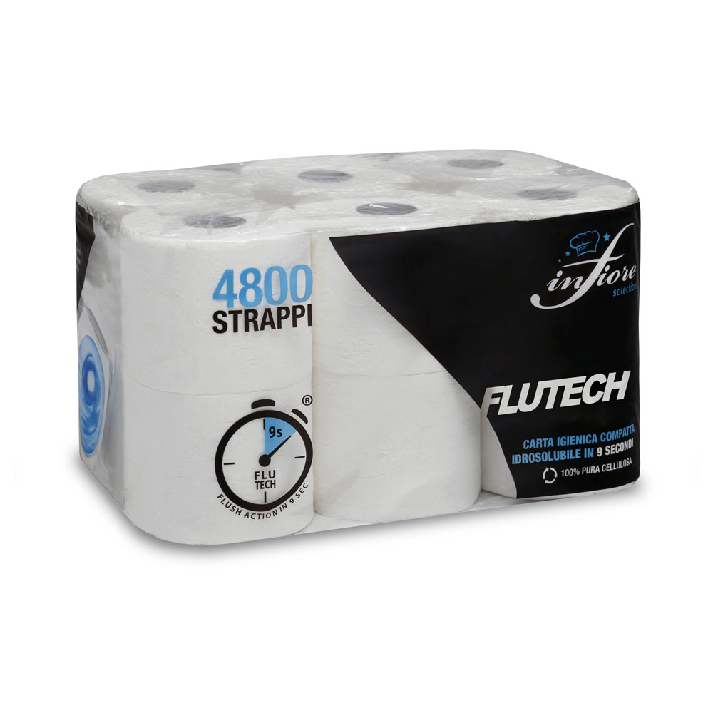 D010106 Χαρτί Υγείας FLUTECH 2Φυλλο - 100% Κυτταρίνη (12τεμ) - Image 1