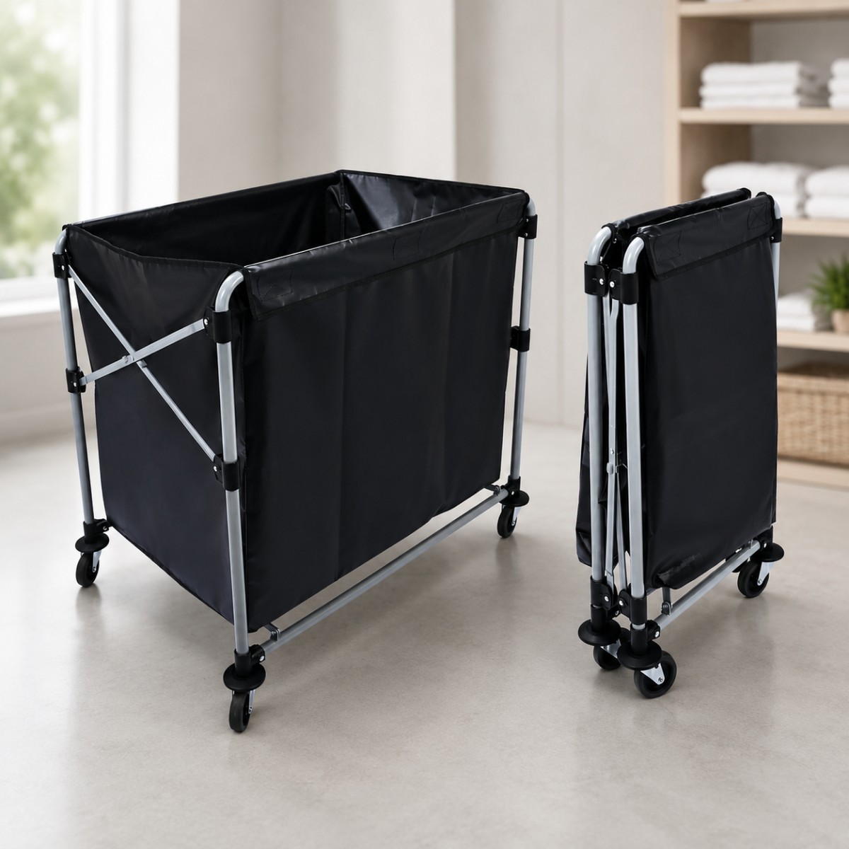 H0313 Plastic transport trolley with big bag 300Lit. - Image 1